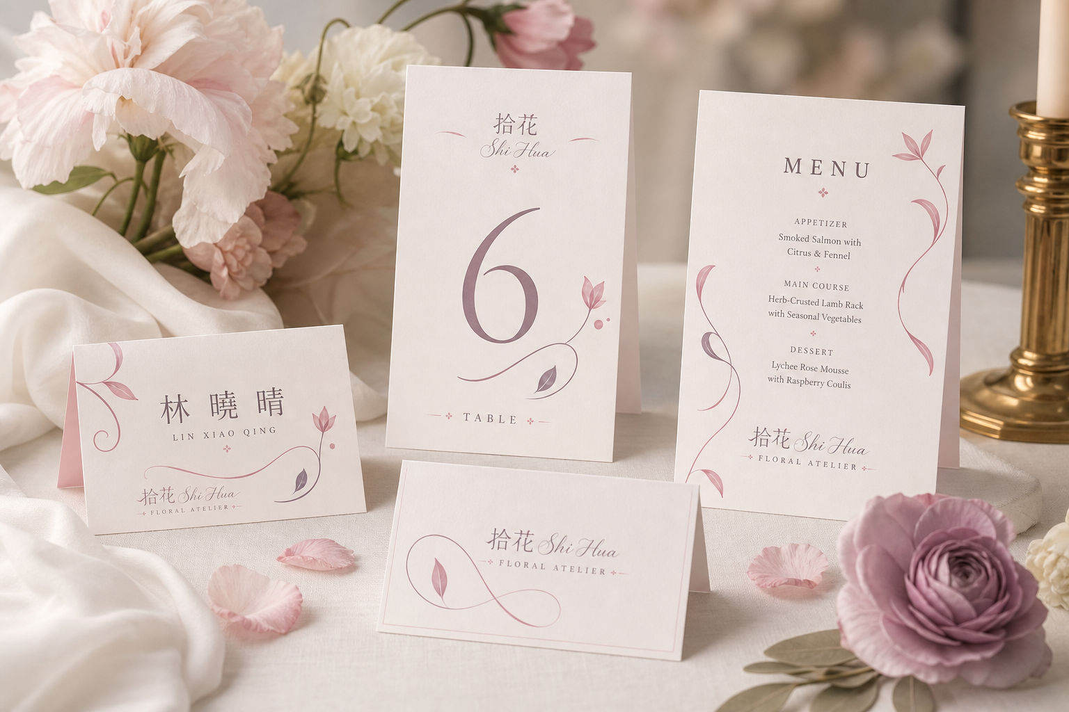 拾花 婚礼席位卡